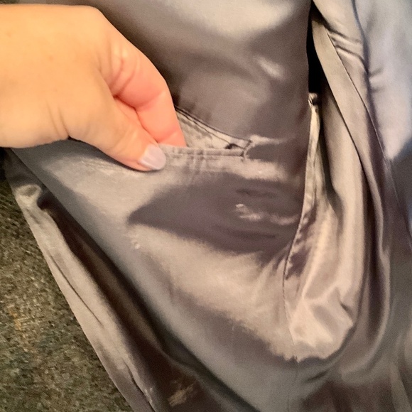 Vintage Blazer Men/Unisex Tweed Herringbone Plaid Wool Gray Teal Orange Sz 46R - Picture 10 of 11